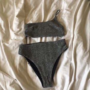 Reverse Sparkly High Waisted Bikini